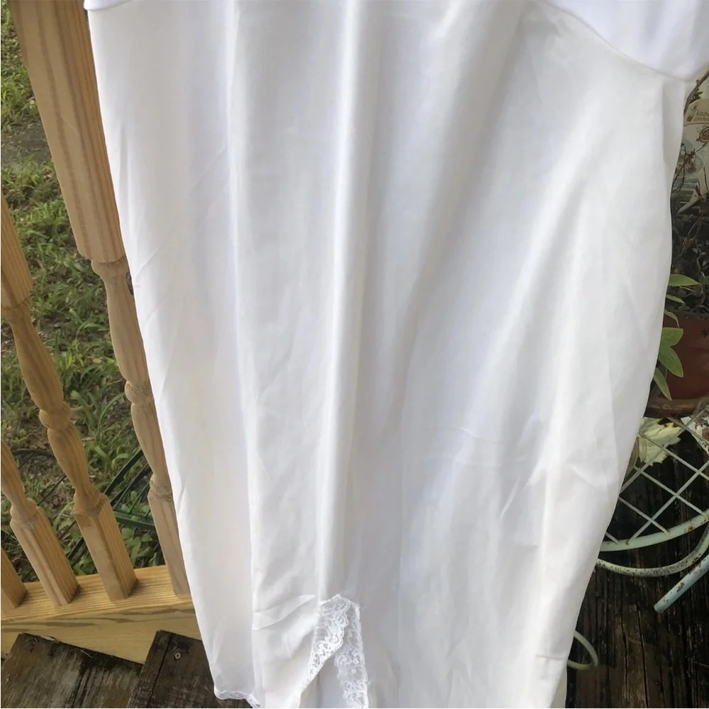 Sears Lingerie Nylon Slinky Lace Full Slip L 38 Off White Womens Vintage 70s 80s - Picture 3 of 8